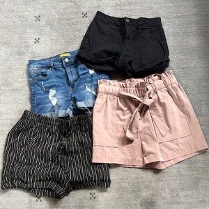 Stylish Women's Shorts Collection - 3 (M) Black, Blue, Mauve (L)